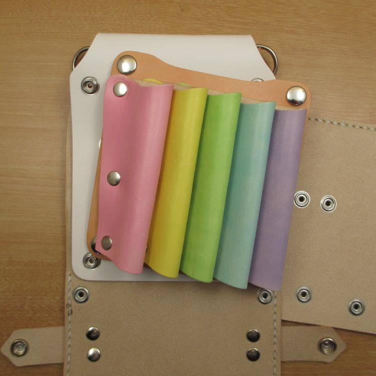 いちまり　ホワイト＆カラフル　５丁　本革シザーケース　SCA-8/CWA