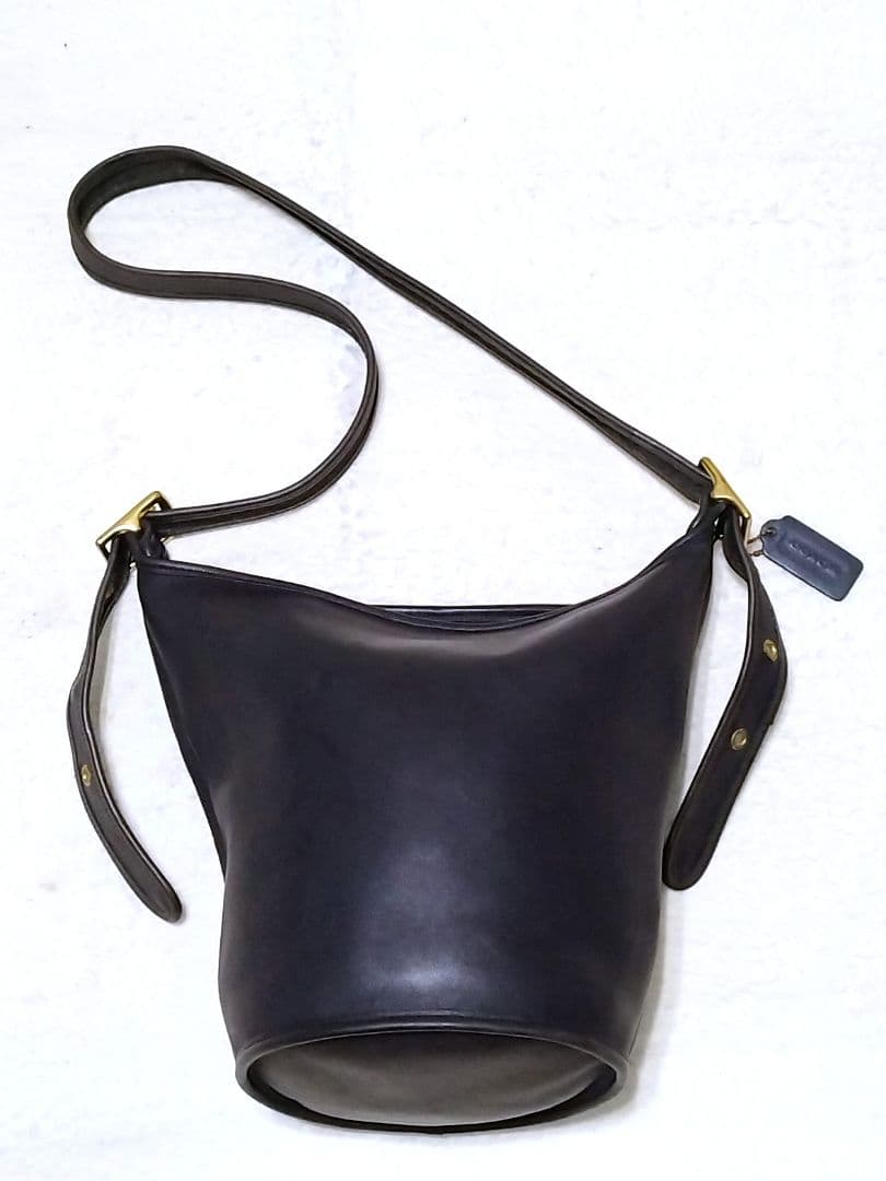 COACH オールドコーチ 9953 ショルダーバッグ バケツ 黒 革