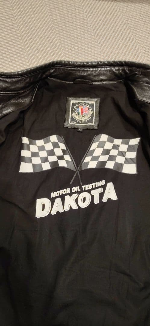 DAKOTA×GULF ブラック ストライプレザージャケット