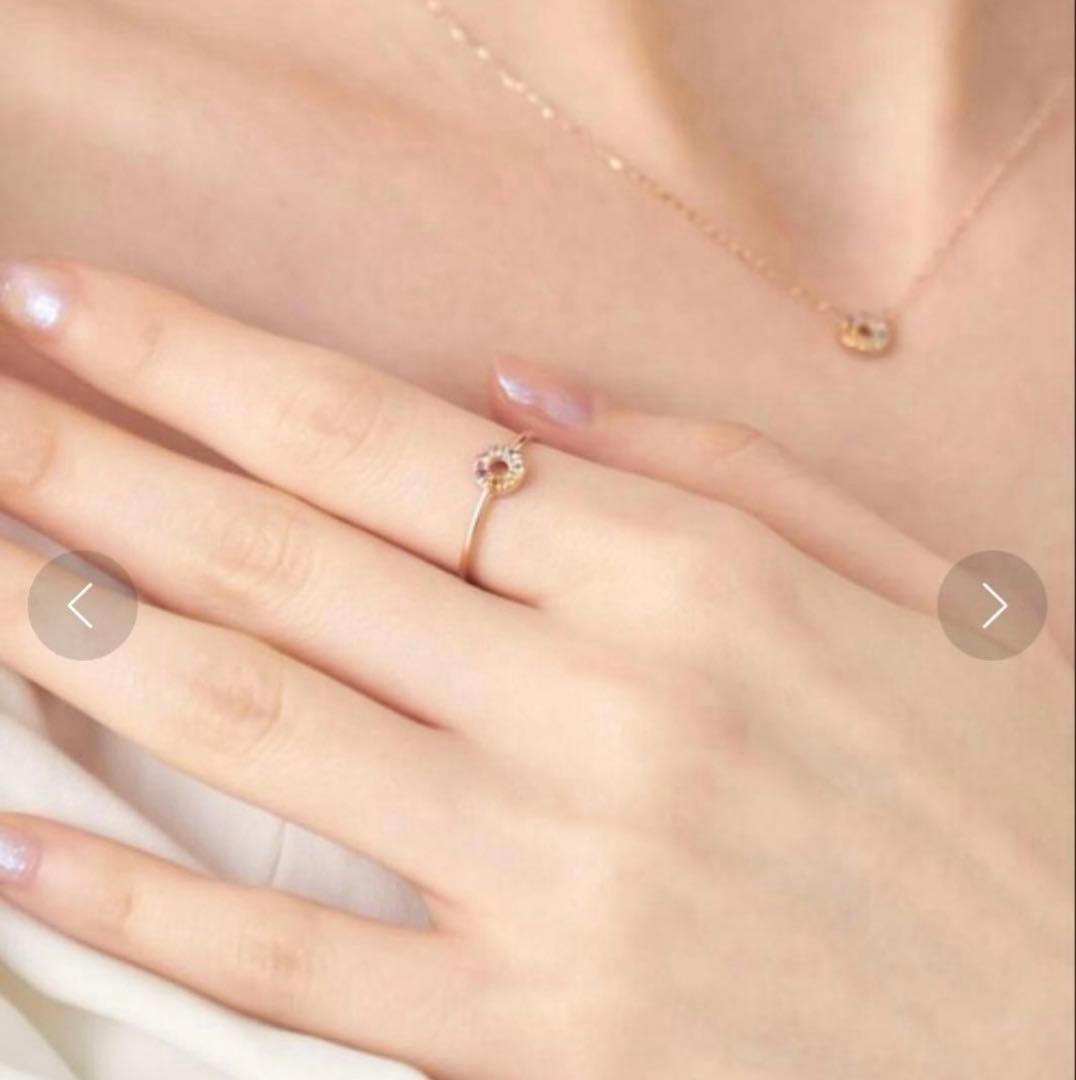 ete K10 YG レインボーナチュラルストーンリング　13号