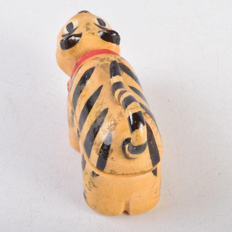 茶道具　京焼　清水六兵衛造　色絵　虎香合　干支　共箱　V　8807