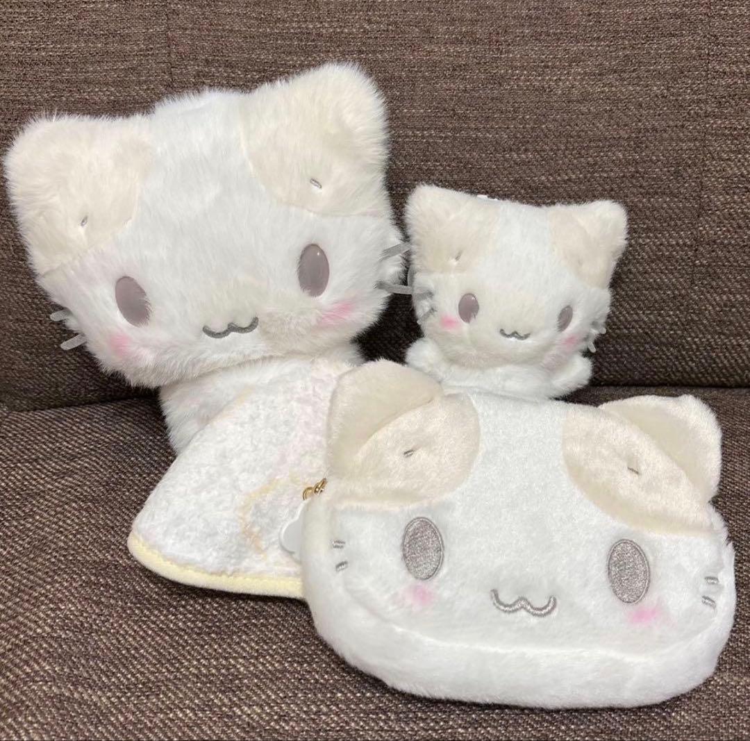 しろふわ雲でおひるね　ぬいぐるみ　ポーチ　マシュマロみたいなふわふわにゃんこ