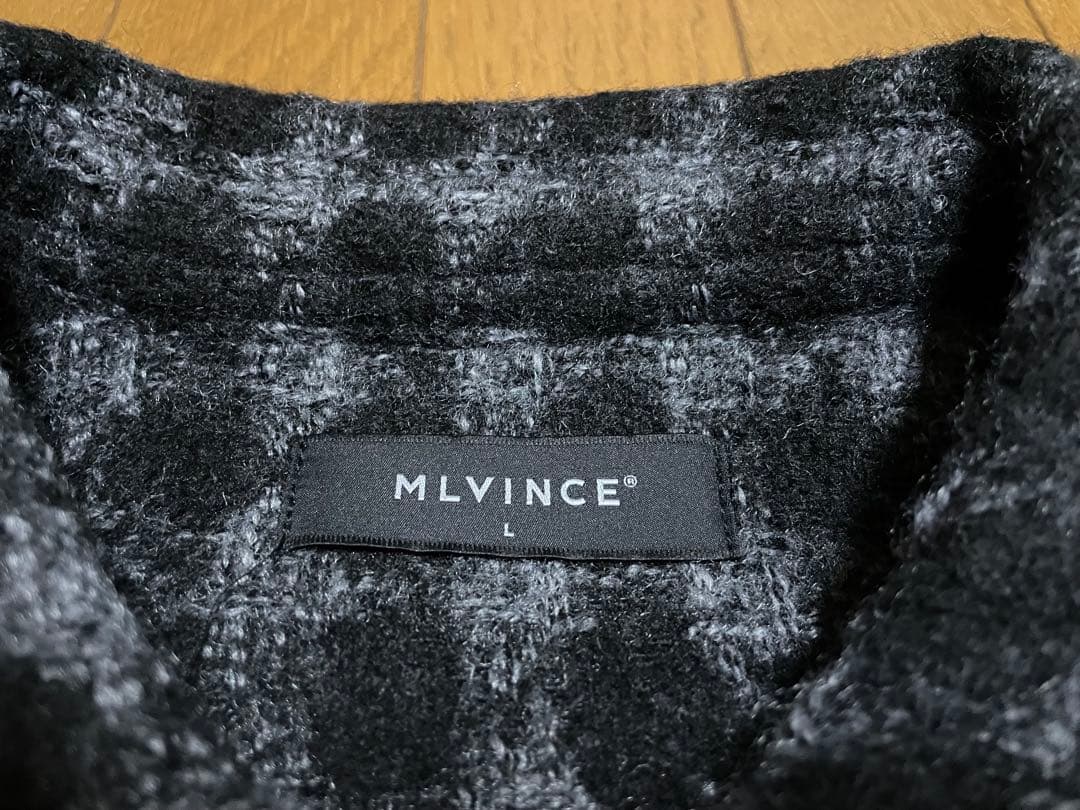 MLVINCE MILITARY CHECK JACKET 黒 Lサイズ