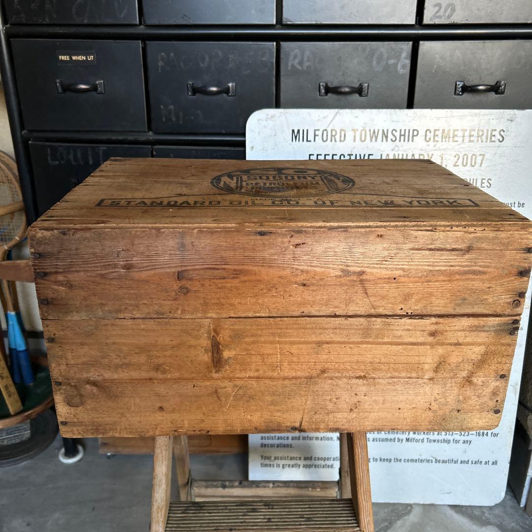 U.S.Aヴィンテージ SOCONY 木箱 vintage wooden box