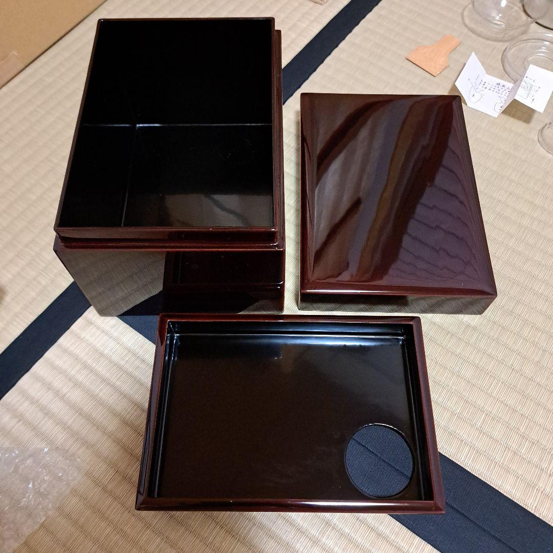 マリン　茶箱セット　溜塗+抹茶ふるい缶　龍村美術織物帛紗+足袋カバー