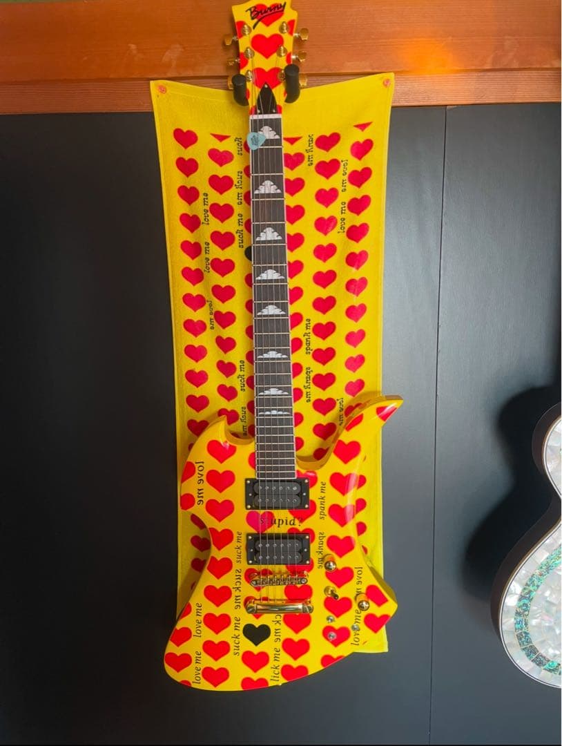 無銘【hide イエローハート】モッキンバード　ギター　検:MG-145S