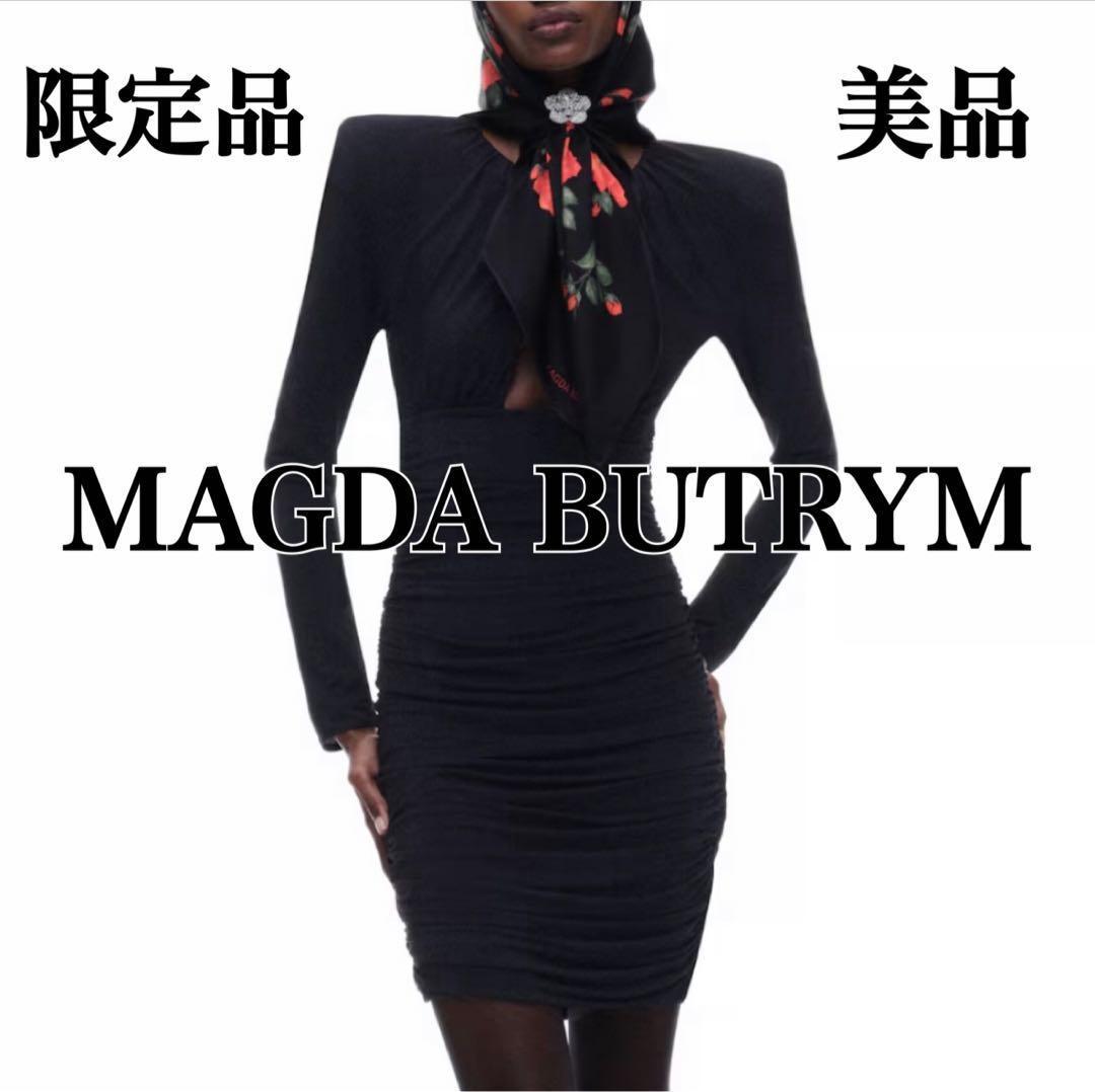 美品✨magda butrym  ローズモチーフショルダーパッドワンピース