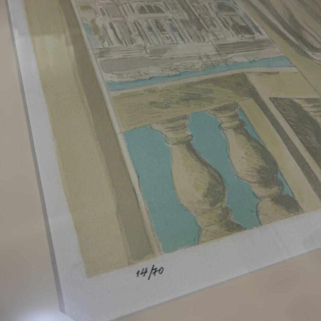 風景画 水彩画 松浦　安弘　カテドラルのある風景