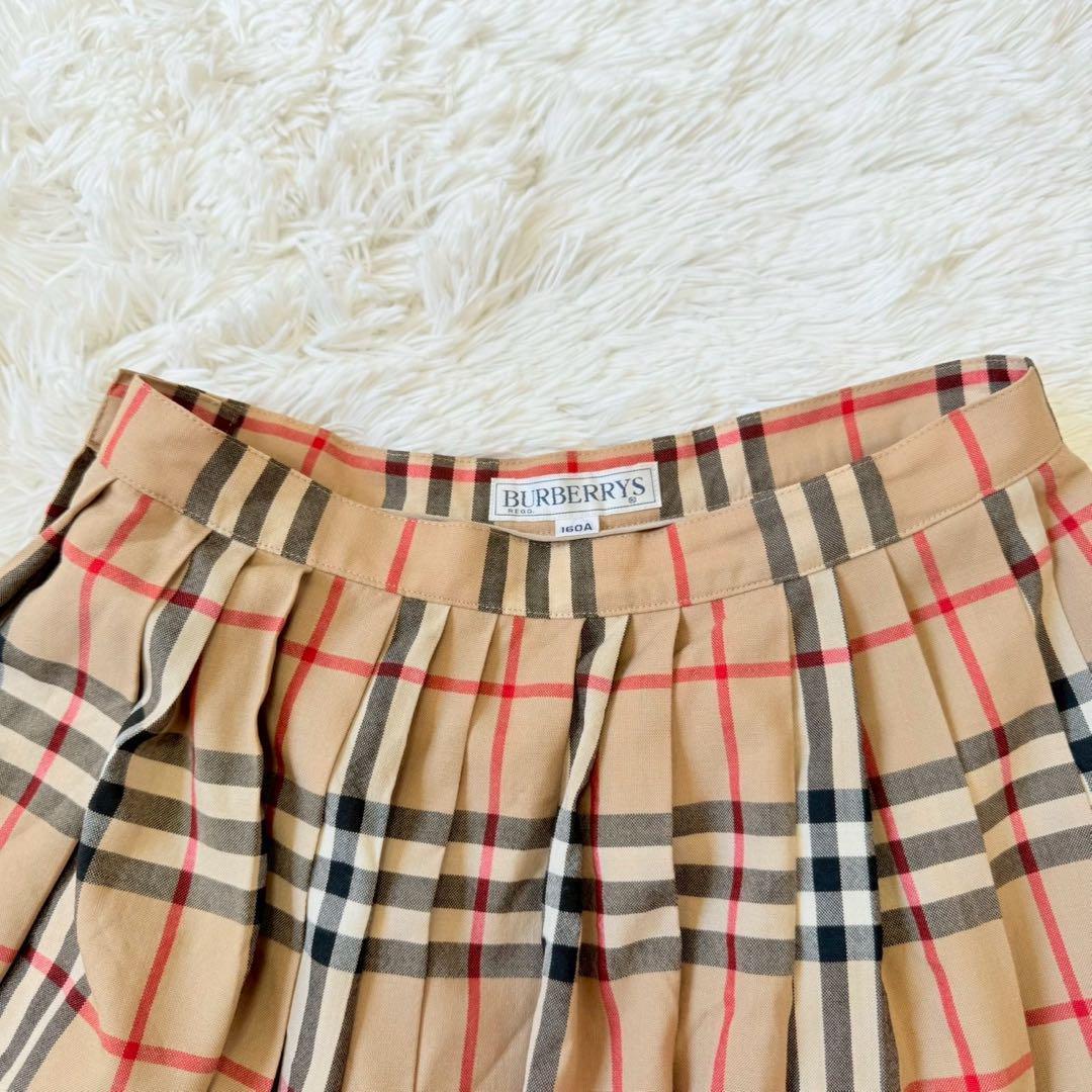 ✨極美品✨バーバリー 膝丈スカート ノバチェック プリーツ サイドファスナー