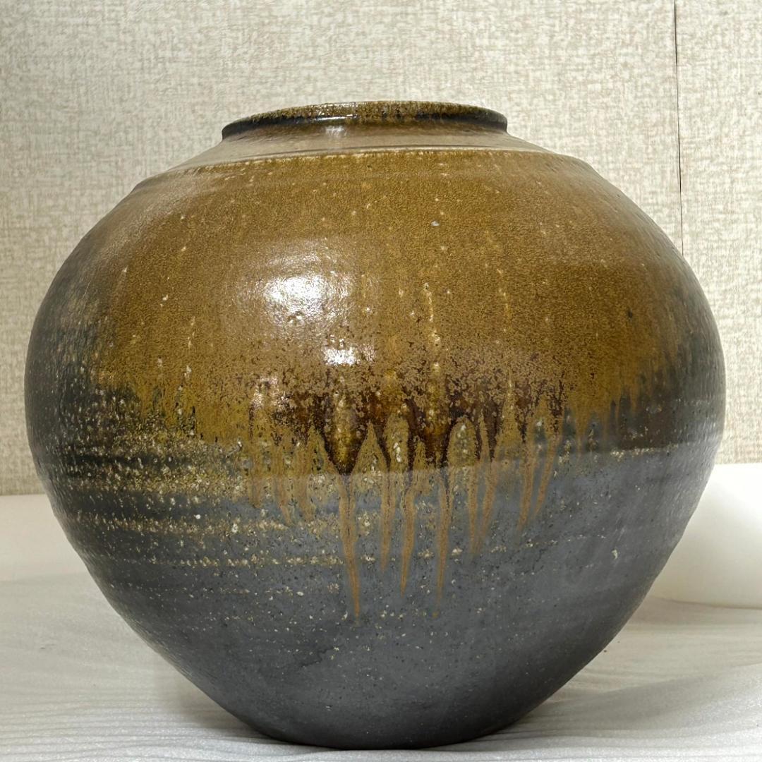 備前焼　末石高仙　超大型壺①　共箱入り【平成9年岡山県展入選作/吉備秋星】