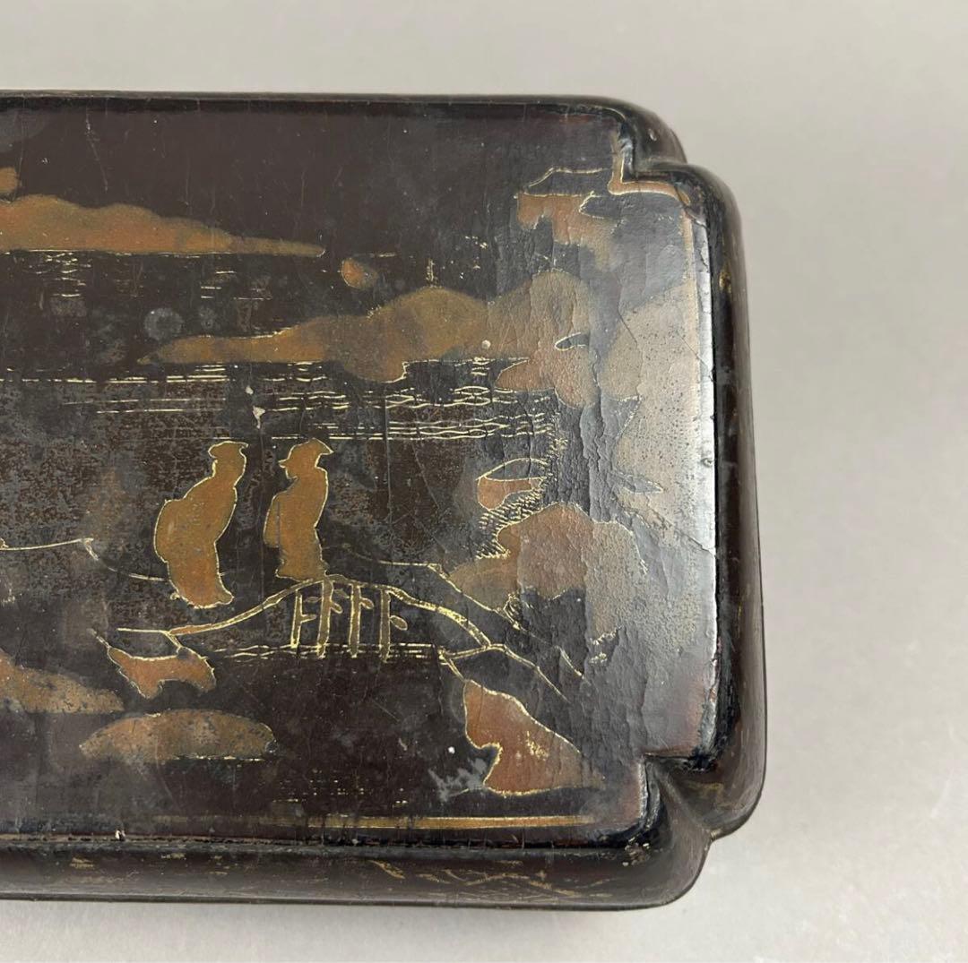 黒漆金彩長方箱 X-91