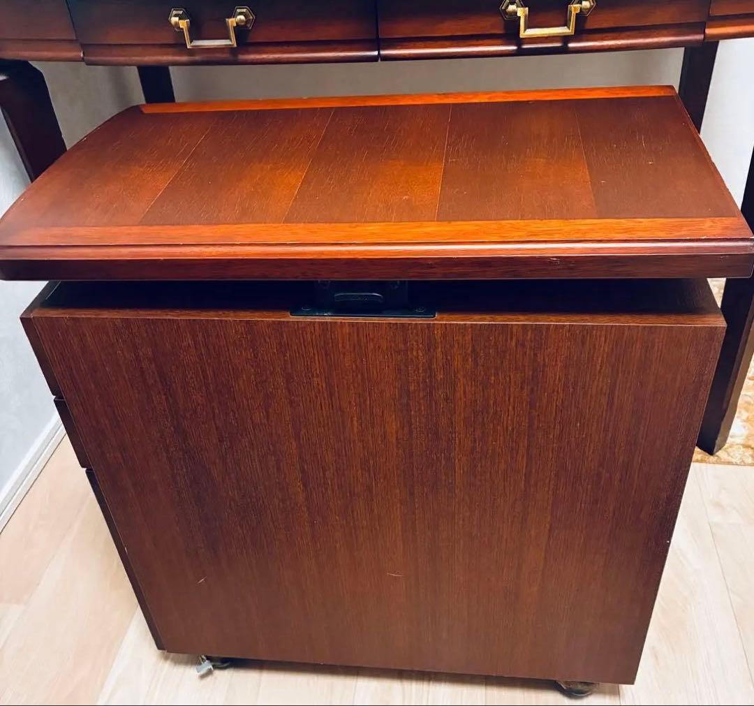 maruni サイドテーブル 引き出し　鍵付き　袖机　キャスター付　マルニ家具