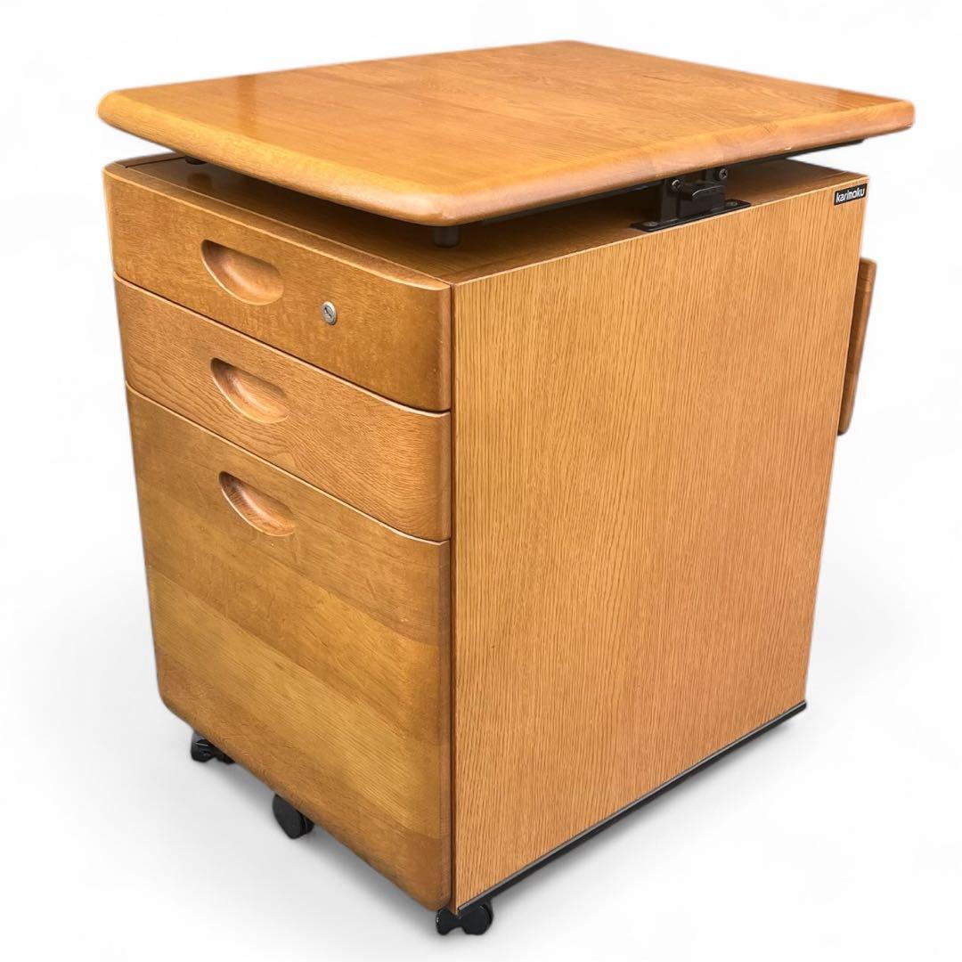 カリモク 学習家具セット② デスクワゴン 昇降式 バタフライ拡張天板販売ページ