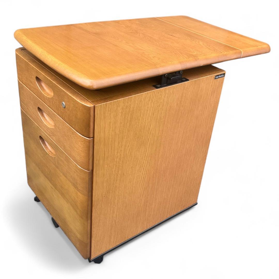 カリモク 学習家具セット② デスクワゴン 昇降式 バタフライ拡張天板販売ページ