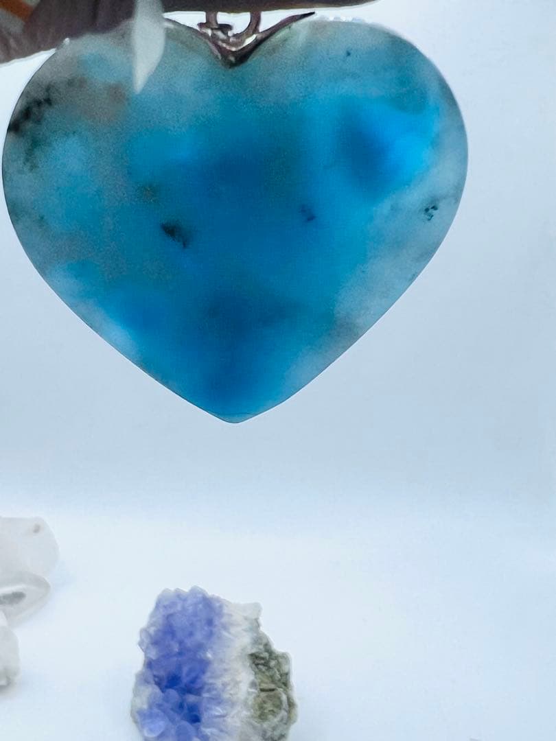 はちです。高品質ラリマーペンダントトップ