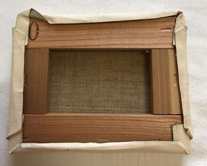 絵画　手書き油絵　川の風景　0号