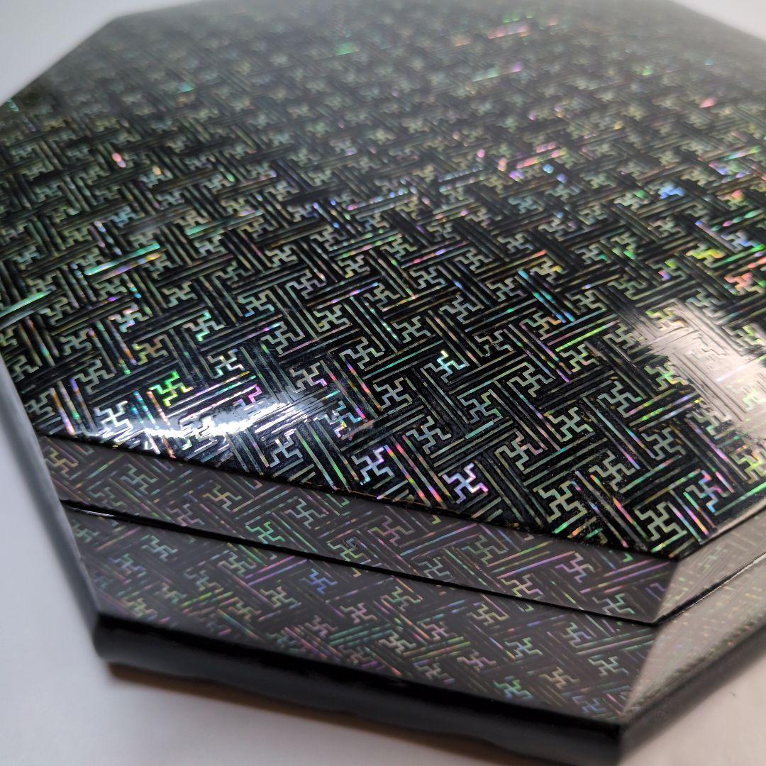 螺鈿　八角箱　重箱　年代物　韓国螺鈿　李朝螺鈿　アンティーク　骨董