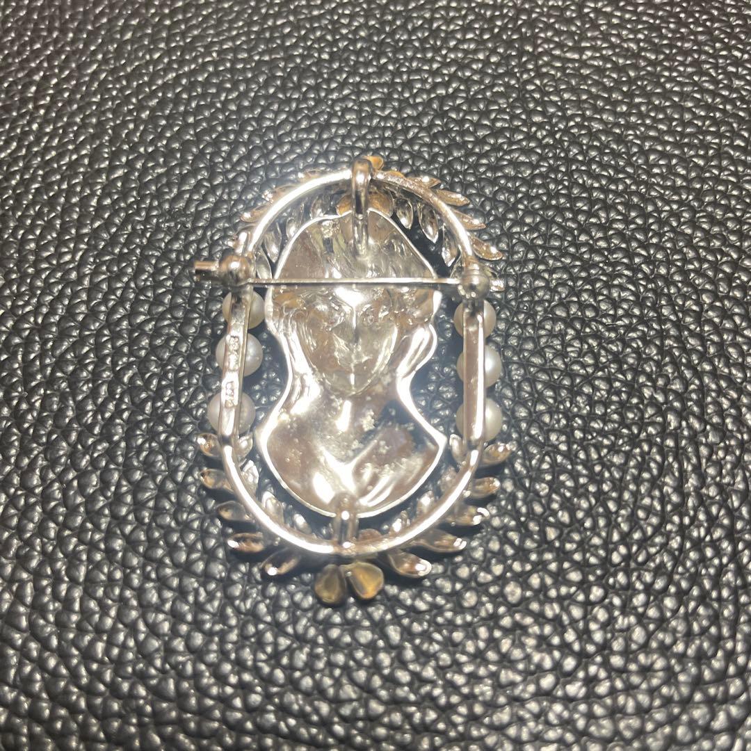 パール ブローチSILVER k18