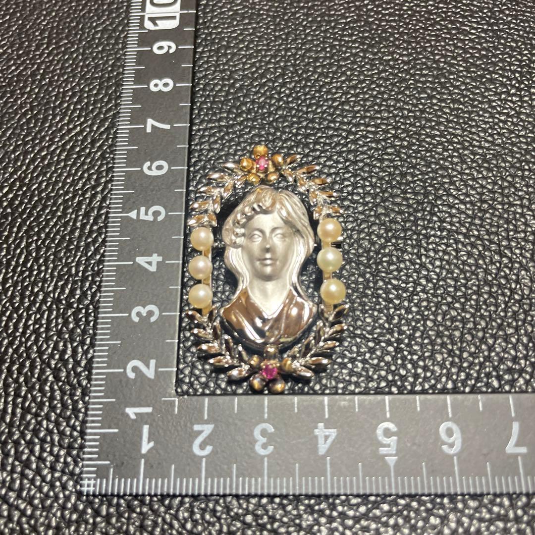 パール ブローチSILVER k18