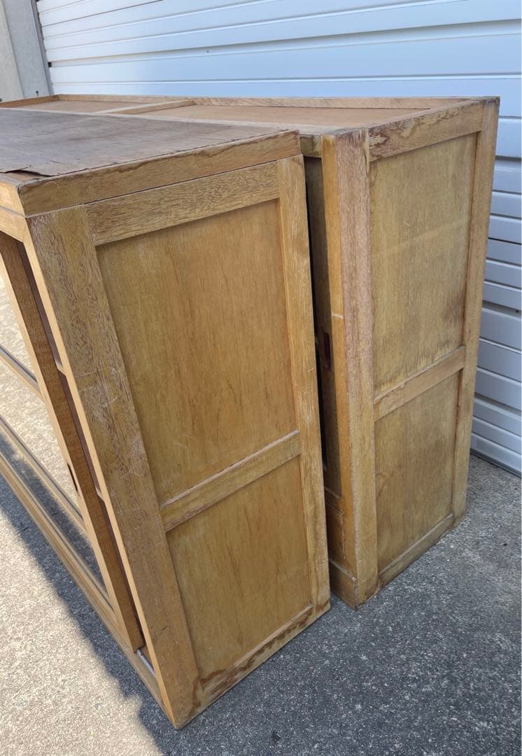 稀少/当時物/大型/水屋箪笥/箪笥/ガラス棚/食器棚/収納棚/小引き出し/②