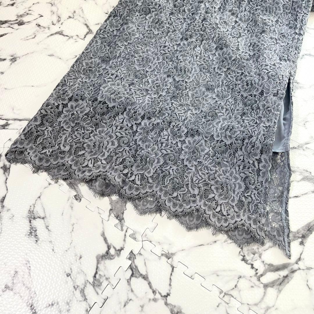 LEJA パール付きケープ風リボンパフスリーブボレロ刺繍レースキャミワンピ