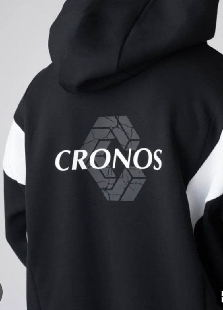 美品★完売品【CRONOS クロノス】 パーカーフーディ ブラックxホワイト