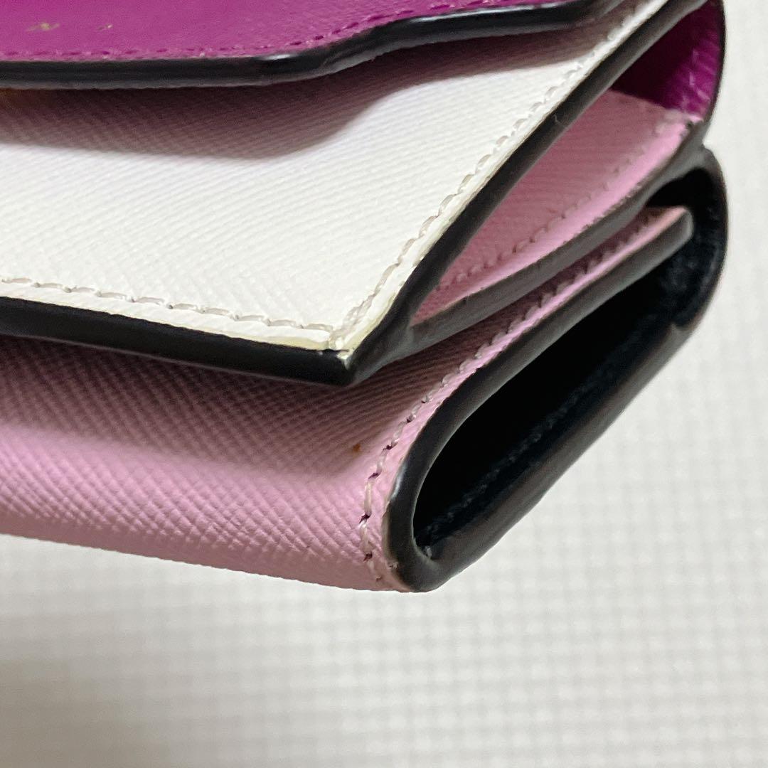 ・未使用　MARNI マルニ　レザー三つ折り財布　マルチカラー　ミニ財布