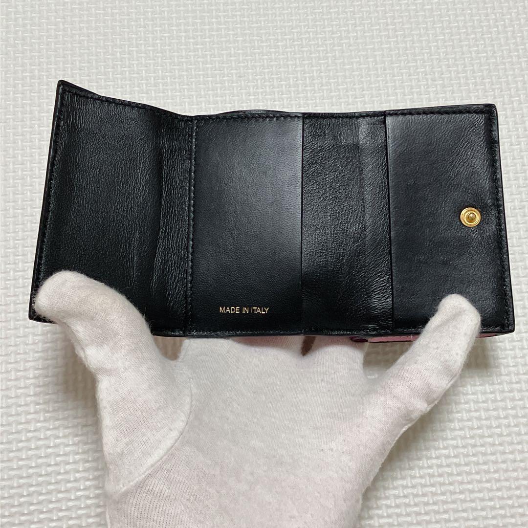 ・未使用　MARNI マルニ　レザー三つ折り財布　マルチカラー　ミニ財布