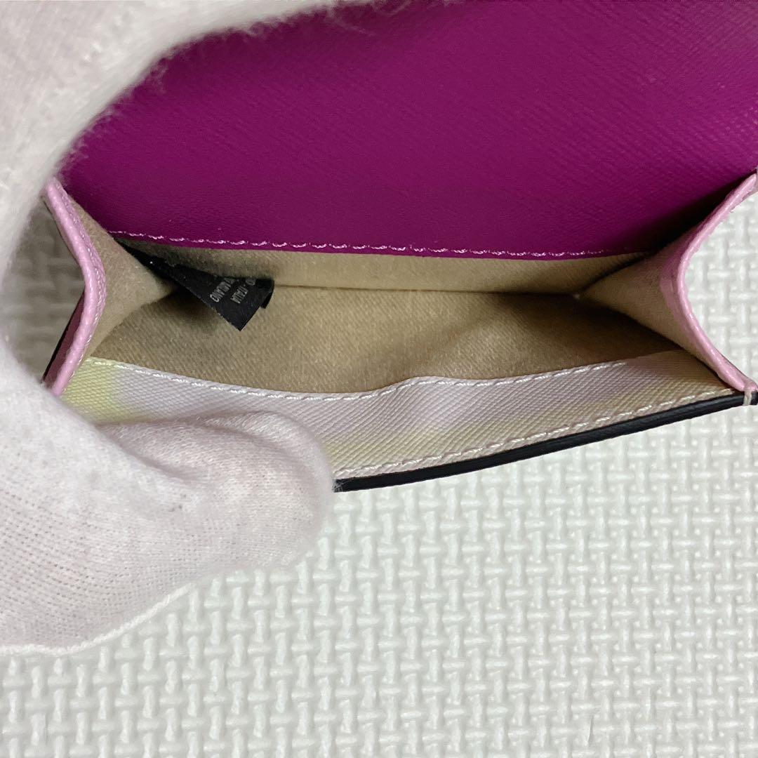 ・未使用　MARNI マルニ　レザー三つ折り財布　マルチカラー　ミニ財布