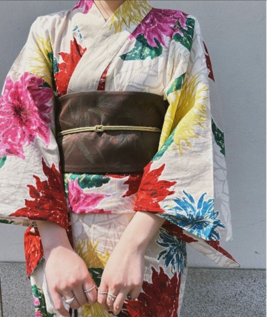 KEITAMARUYAMA ×Ameri BEIGE FLOWER YUKATA