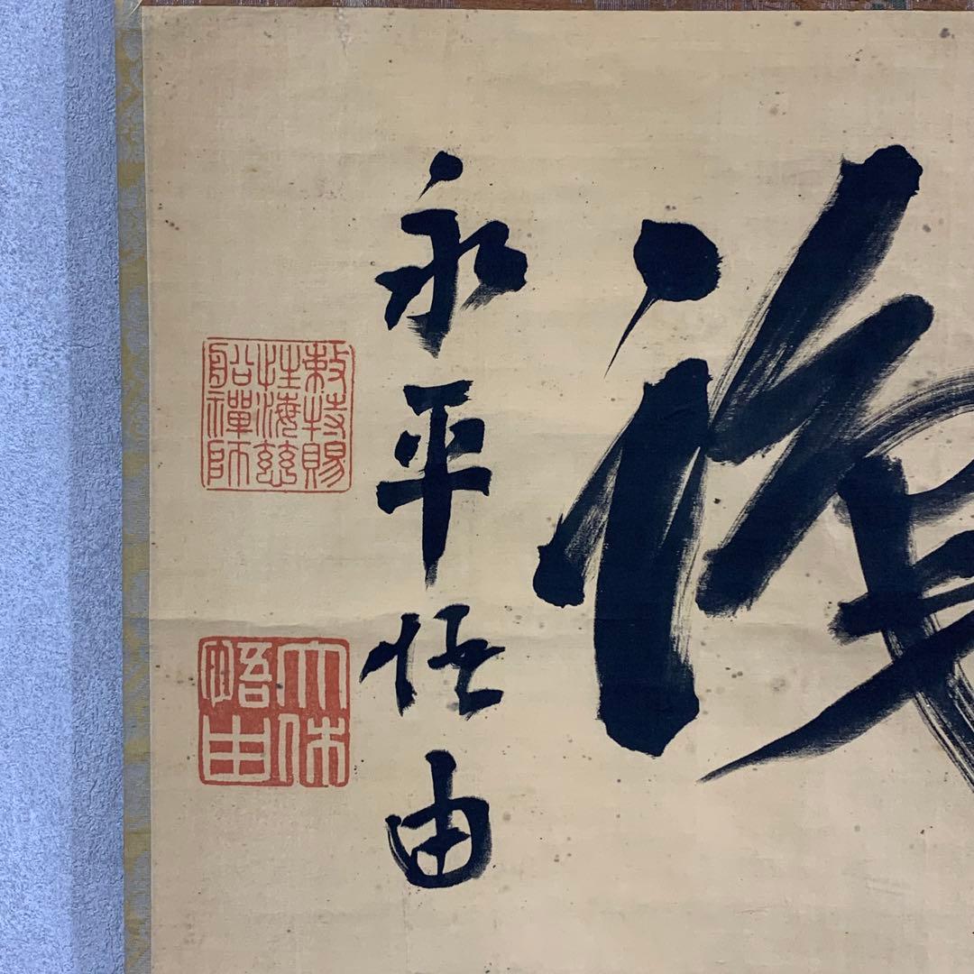 掛軸 森田悟由 不識 箱なし 書 禅語 茶掛 茶道具 横物 永平寺 3-71