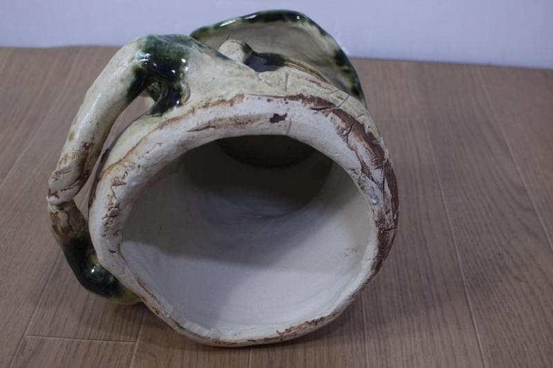 ◆瀬戸　織部焼　かっぱ　河童の置物