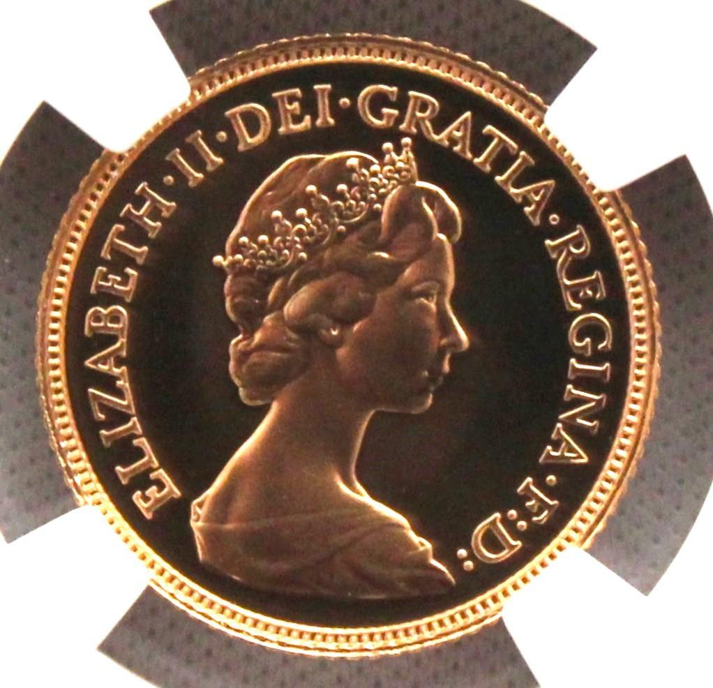 1984年イギリス エリザベス2世 1/2ソブリン金貨 NGC PF70DCAM