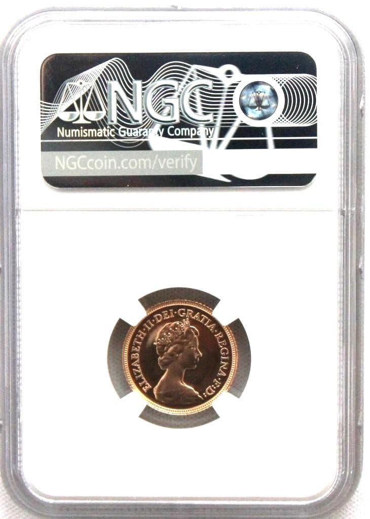 1984年イギリス エリザベス2世 1/2ソブリン金貨 NGC PF70DCAM