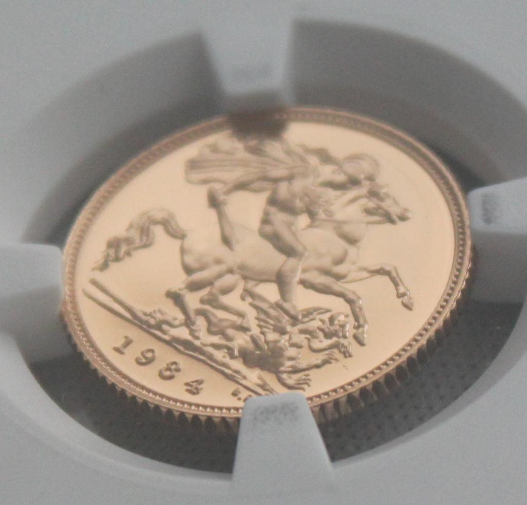 1984年イギリス エリザベス2世 1/2ソブリン金貨 NGC PF70DCAM