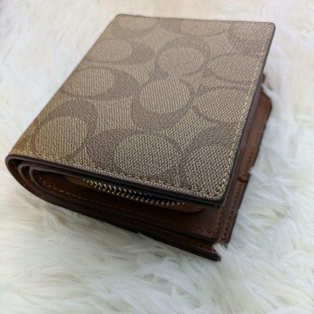 COACH 2つ折り財布 ブラウン ラウンドウォレット