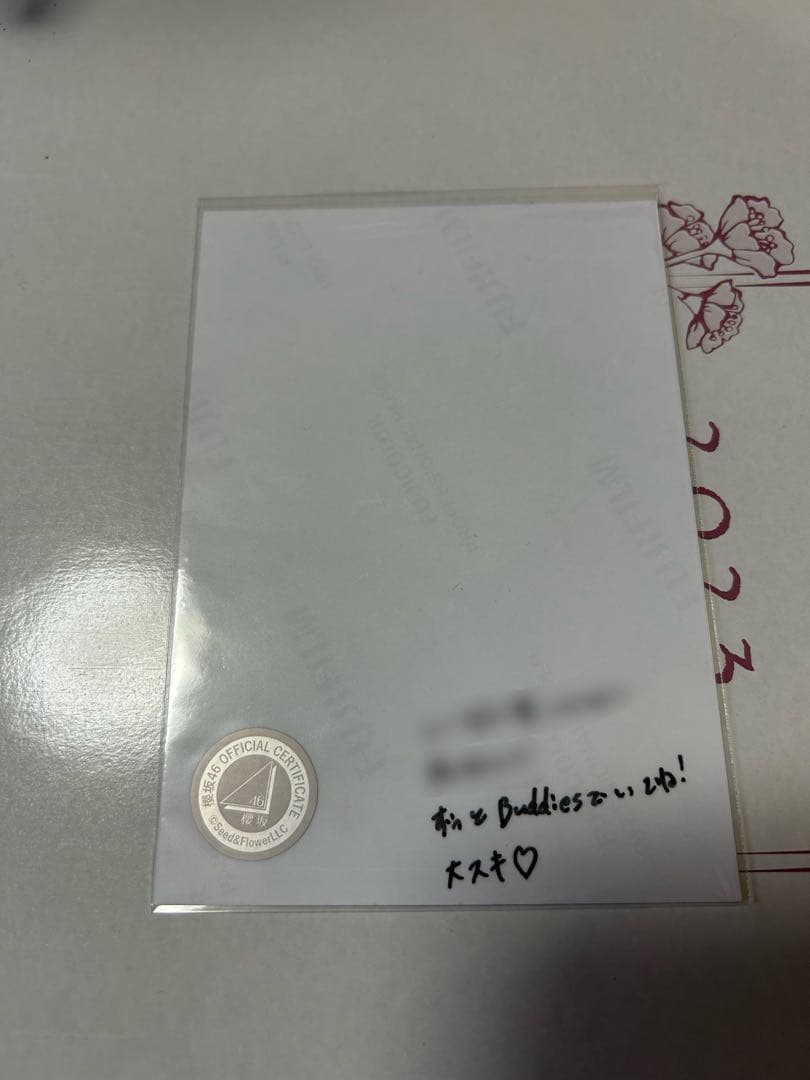 櫻坂46 増本綺良 2023年クリスマスサンタ衣装 ヨリ 生写真 直筆