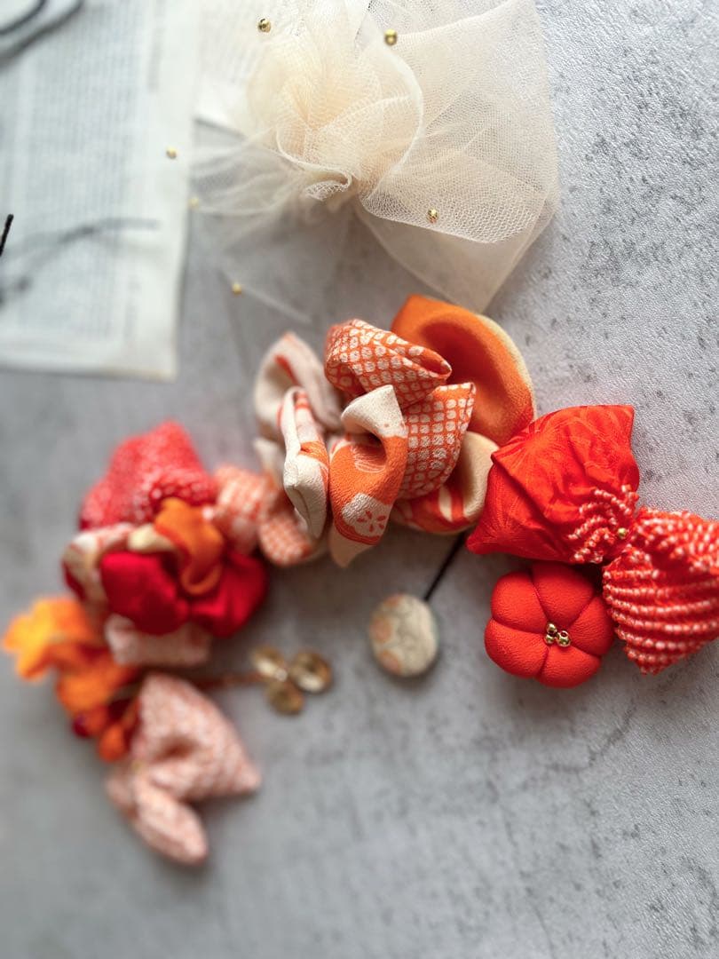 七五三　七五三髪飾り　ヘッドドレス　着物髪飾り　リメイク髪飾り　074