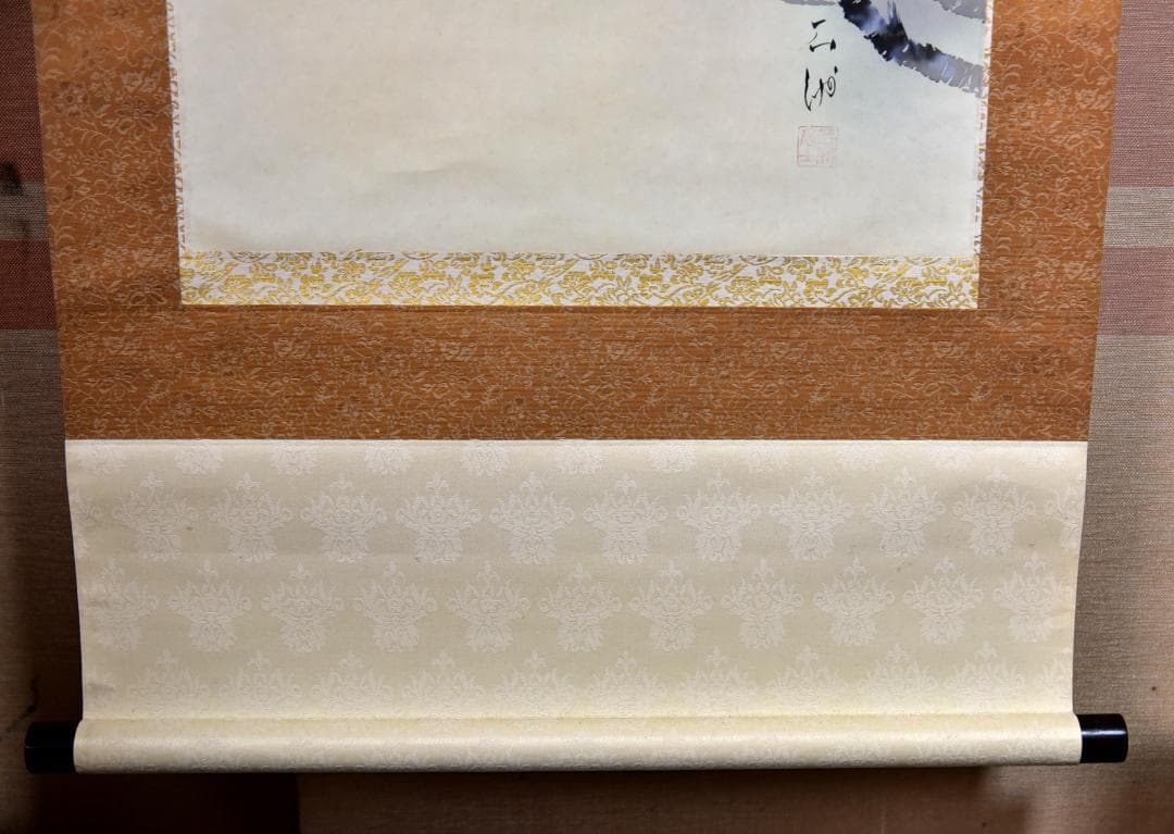 ＮＯ３四季花掛軸　野村石州作　絹本肉筆　共箱