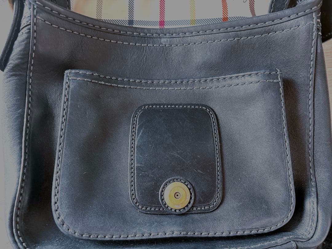 【希少品】COACH 黒 レザー バッグ 定価5万 オールドコーチ レア レトロ