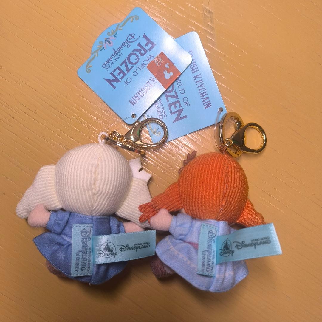【新品】香港ディズニー限定 アナ雪 エルサ アナぬいぐるみキーホルダーセット