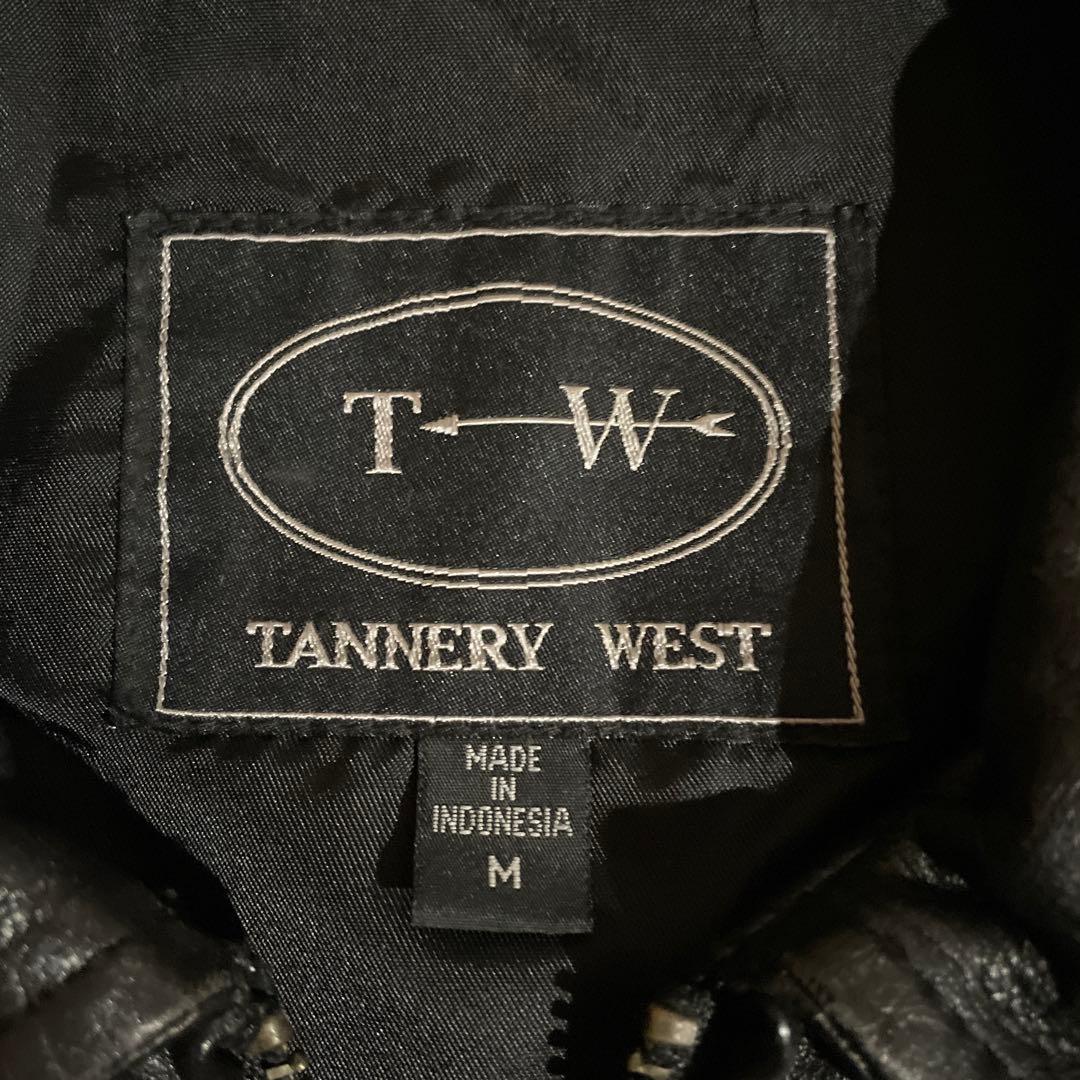 TANNERY WESTの最高峰羊レザーブルゾンジャケット黒　M