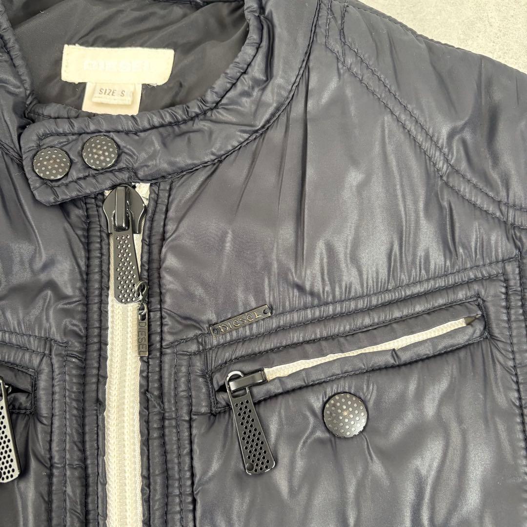 DIESEL ナイロン ライダースジャケット y2k S ギミック グランジ