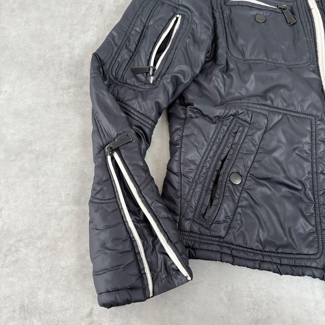 DIESEL ナイロン ライダースジャケット y2k S ギミック グランジ