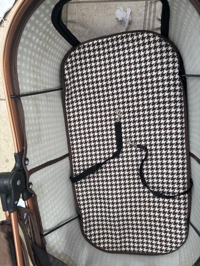 週末セール取説有　便利ペットカート　Lサイズ4輪2way 多機能おしゃれ千鳥格子