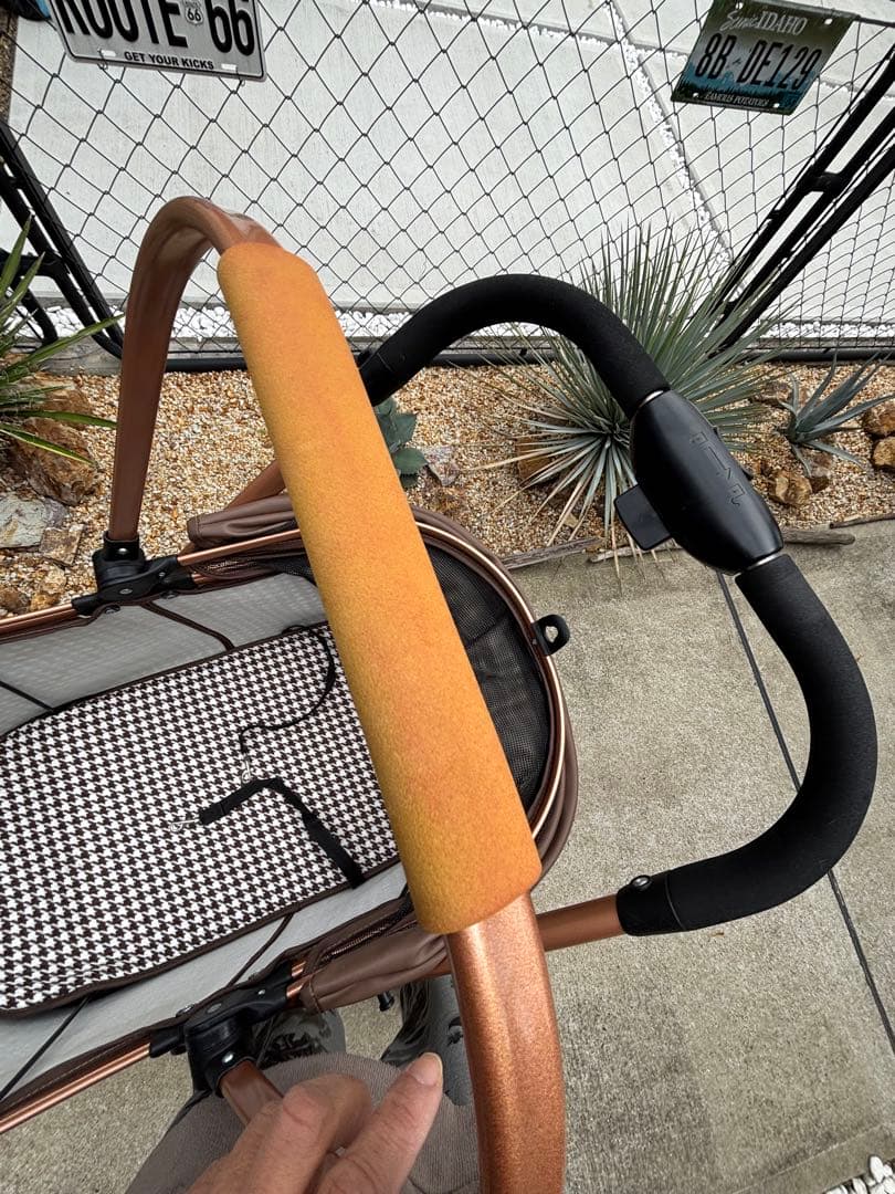 週末セール取説有　便利ペットカート　Lサイズ4輪2way 多機能おしゃれ千鳥格子