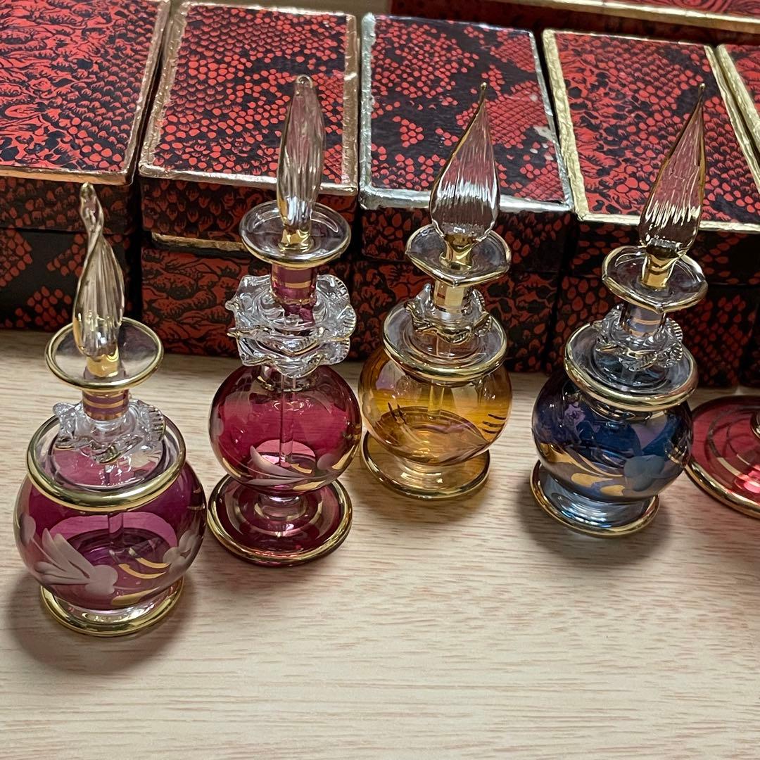 エジプト　香水瓶　ガラスボトル　ガラス工芸　アートグラス　合計9本セット　未使用