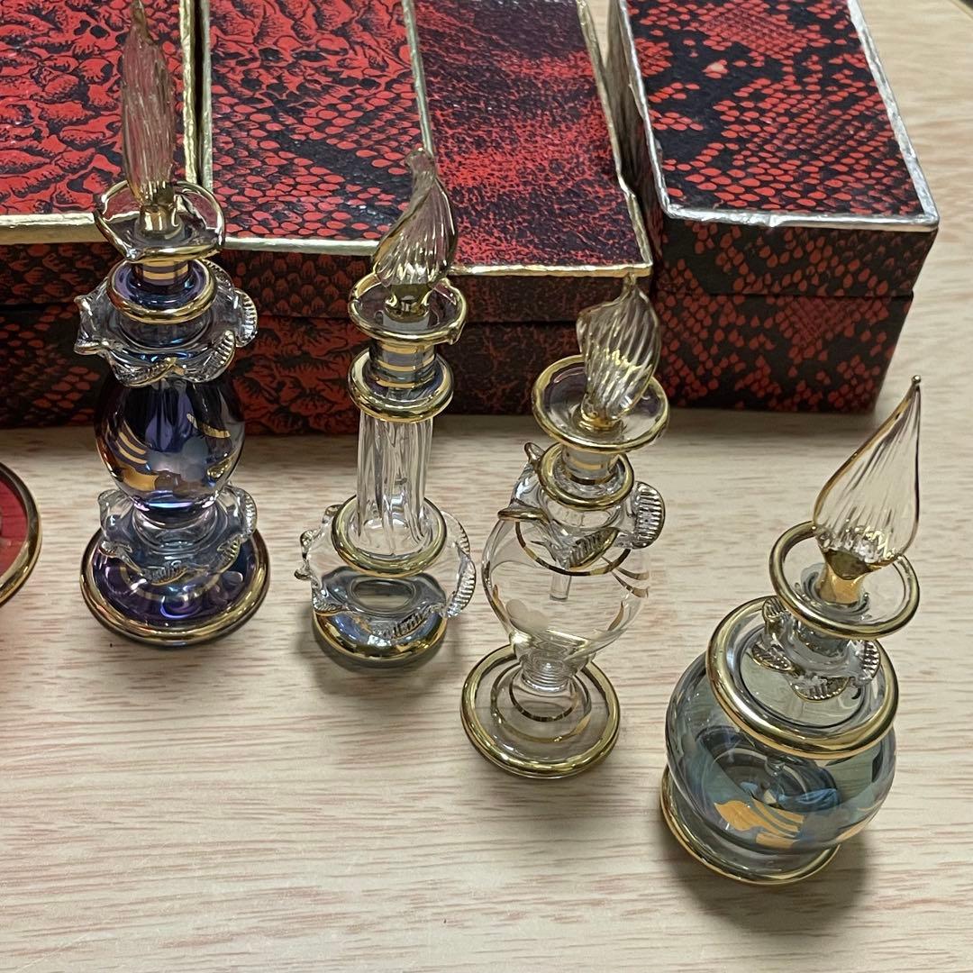 エジプト　香水瓶　ガラスボトル　ガラス工芸　アートグラス　合計9本セット　未使用