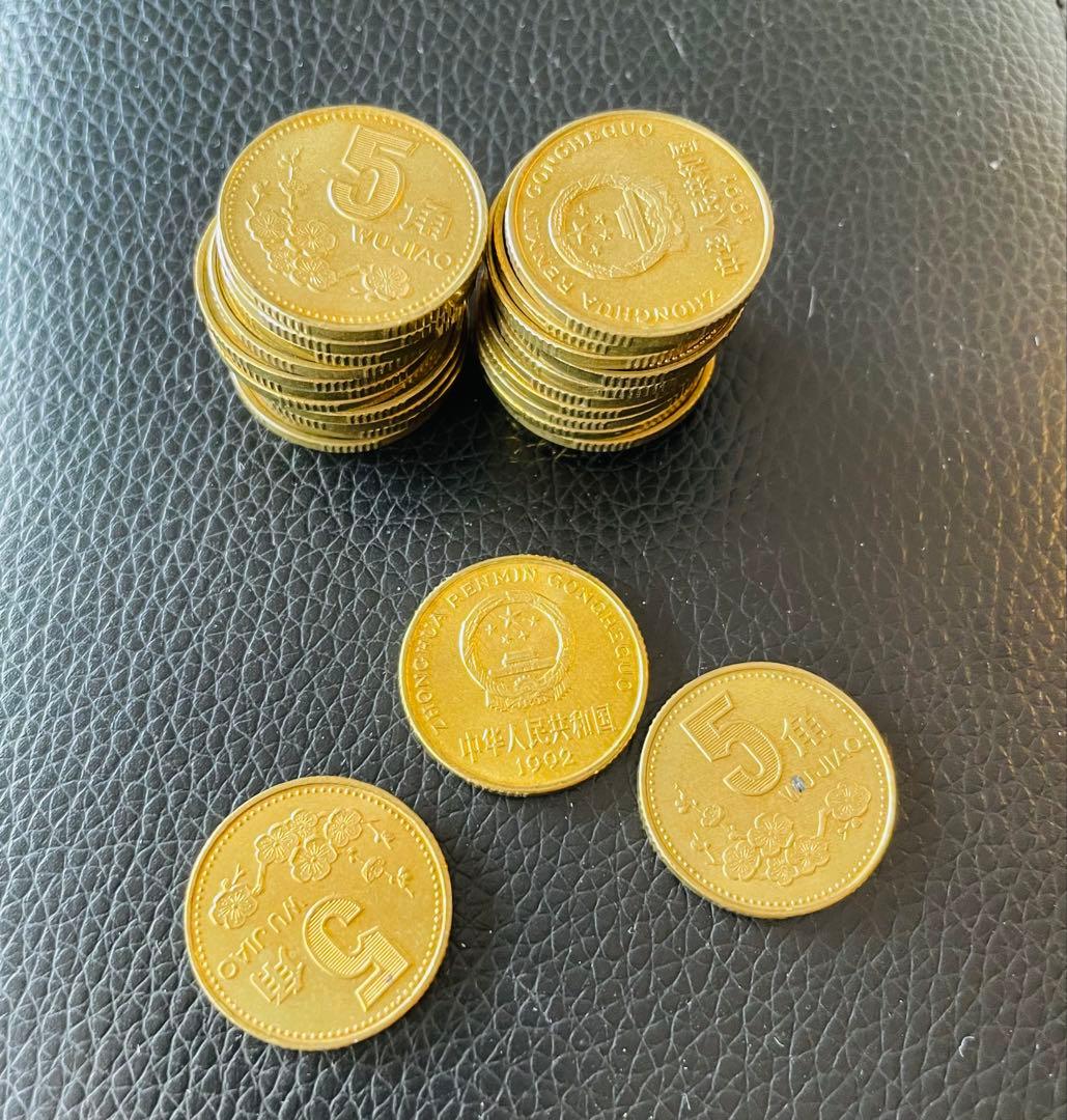 中国　梅花5角　棒金