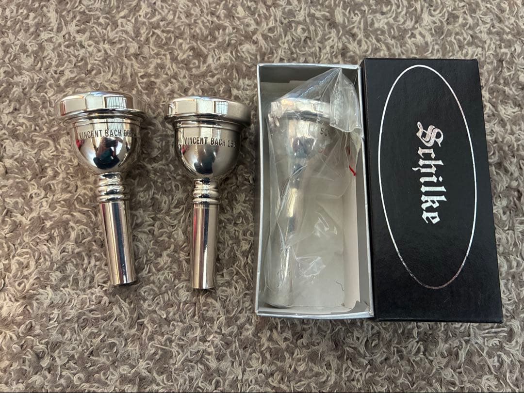 トロンボーンマウスピース細管3本Bach.15E.12E Schilke 43A